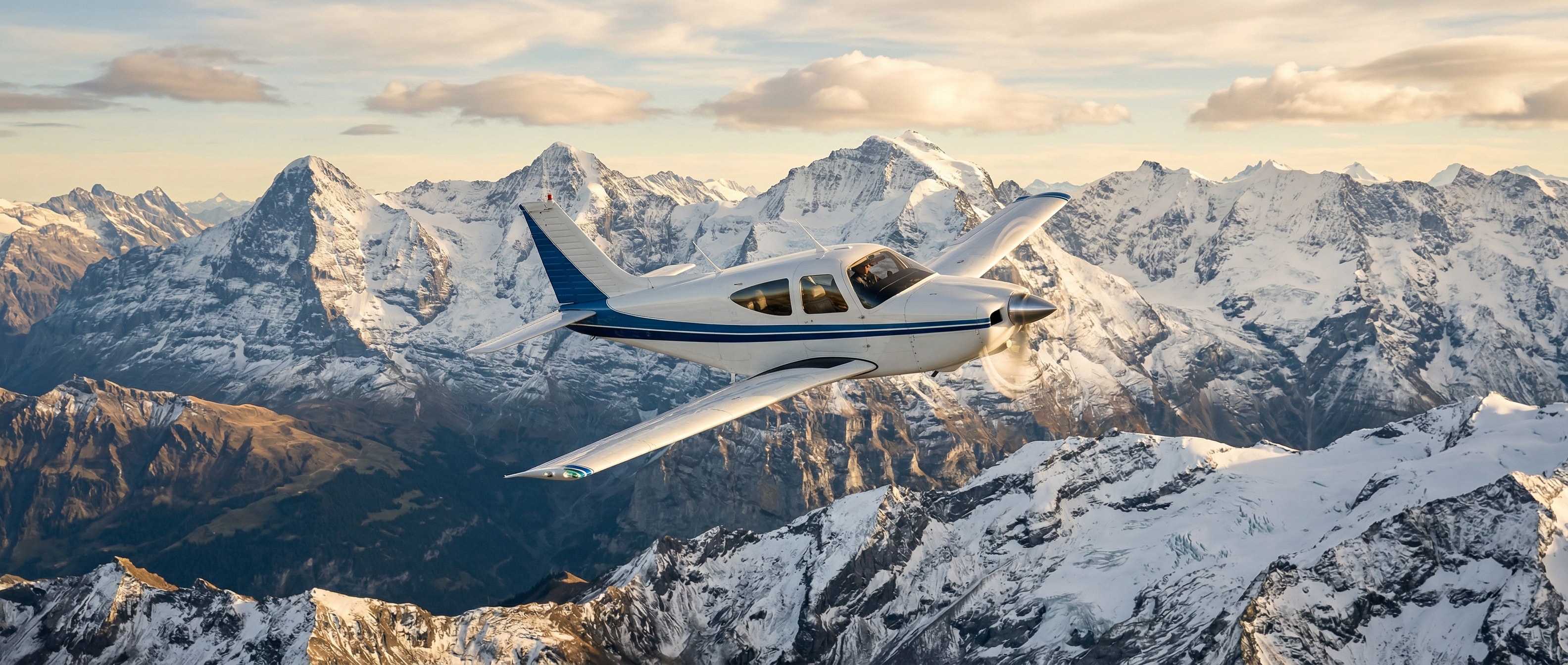 Rockwell Commander in flight